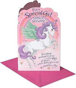 Birthday Magic on a Budget: American Greetings Pegasus Card with Stickers!