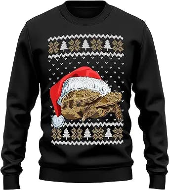 Christmas Turtle Sweatshirt Adults Secret Santa Festive Ideas Wildlife Santa Hat Sweater Gifts For Men and Women