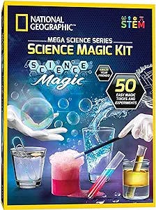 NATIONAL GEOGRAPHIC Science Magic Kit – Science Kit for Kids with 20 Unique Experiments and Magic Tricks, Chemistry Set and STEM Project, A Great Gift for Boys and Girls [Amazon Exclusive]