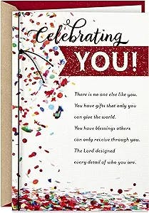 Hallmark DaySpring Religious Birthday Card (Celebrating You), Size: 5.75 W x 8.25 H inches