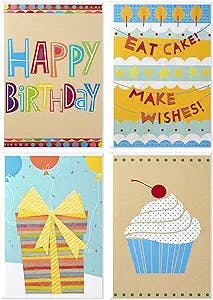 Hallmark Assorted Birthday Cards (Birthday Icons, 12 Cards and Envelopes) (5EDX8611)