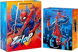 Hallmark Marvel Spider-Man Gift Bags (2 Bags: 1 Large 13", 1 Extra Large 15") for Birthdays, Halloween, Christmas, Kids Parties