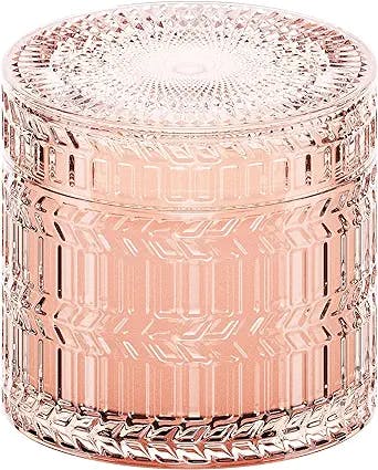 Hidden Label Rose&Sandalwood Scented Candles, Crackling Wood Wick Soy Candles, Muse Collection 7.4oz Glass Jar Decorative Candles, Candles Gifts for Women on Valentines Day Birthday Mothers Day