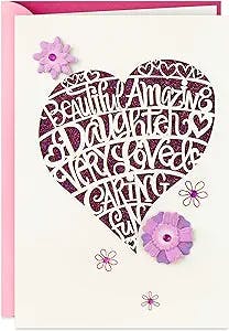 Hallmark Birthday Card for Daughter (Heart Cutout), 0699RZB1167