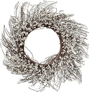 CWI Gifts Pip Twig Wreath Rings - 22 inch - Wreath Decor for Front Door and Candle Decorating - Ivory