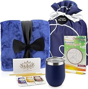 Get Well Soon Gift Basket - Care Package for Women, Get Well Gifts for Men After Surgery Gifts, Feel Better Gifts for Women, Men & Sick Friends, Get Well Soon Gifts For Women Care Package Includes Blanket, Tea, Mug, Book & Pen