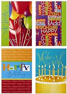 Hallmark Assorted Birthday Cards (Bright Icons, 12 Cards and Envelopes) (5EDX8613)