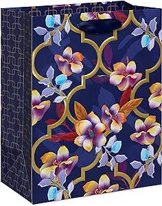 Papyrus 13" Large Gift Bag (Purple Floral) for Mother's Day, Easter, Birthdays, Weddings, Bridal Showers and All Occasions (1 Bag)