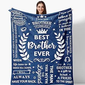Henazin Gifts for Brother, Brother Gifts, Birthday Gifts for Brother, Gifts for Brother Adult, Brother Throw Blanket 50"X60", Best Brother Gifts, Brother Gifts from Sister, Best Brother Ever Gift